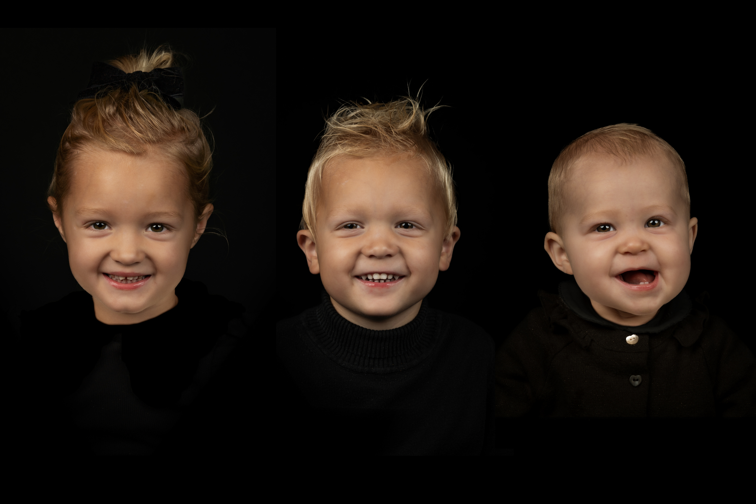 Samengevoegd portret, portret kinderen, kinder portret, portretfotograaf, kinderportretfotograaf, portret aan de muur